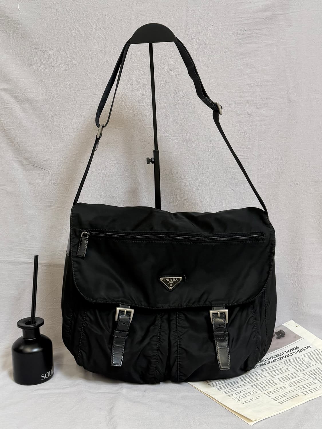 프라다 테수토 포코노 나일론 투포켓 메신저백 상품이미지1