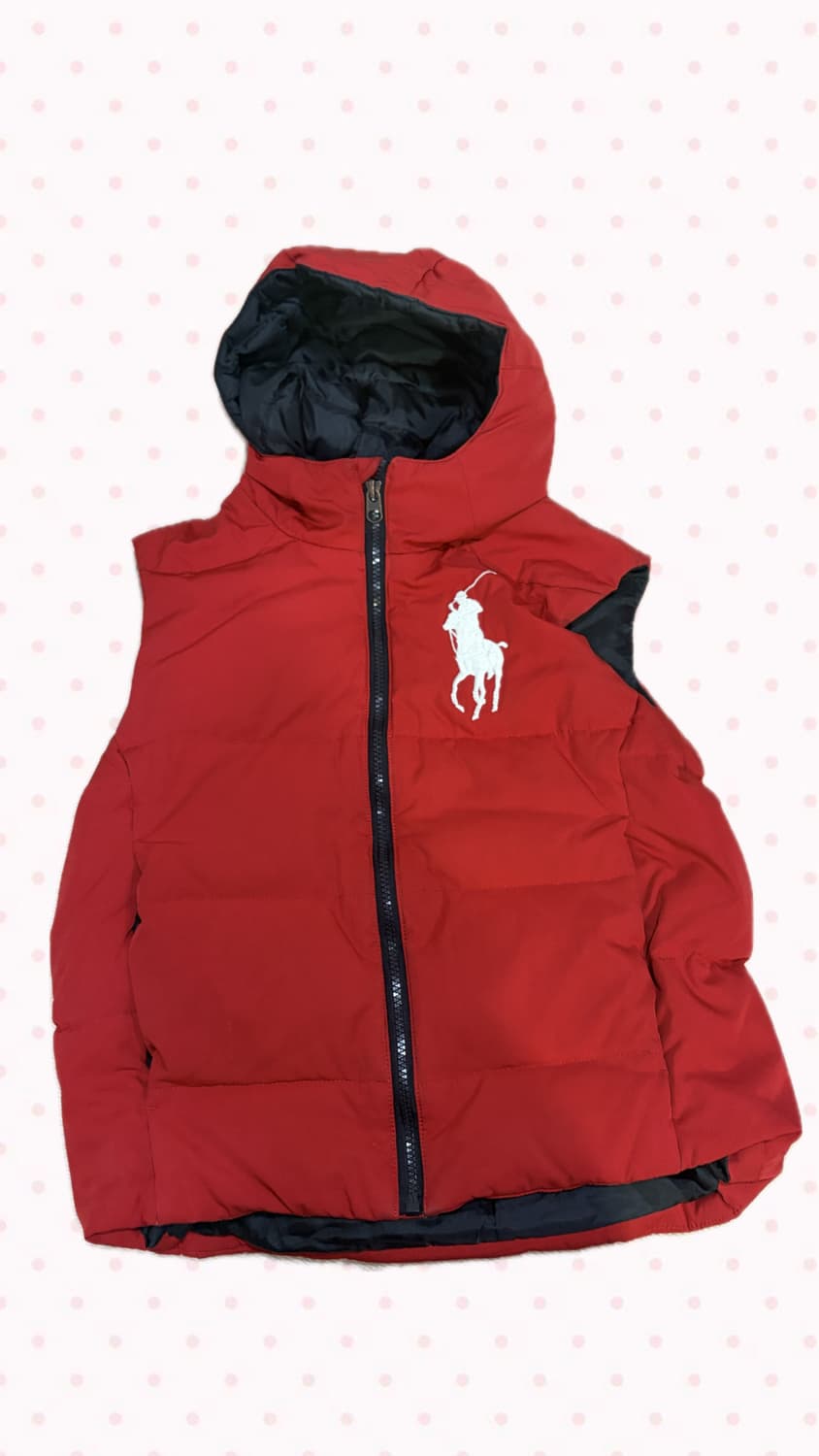 폴로 빅포니 레드 패딩조끼 상품이미지1