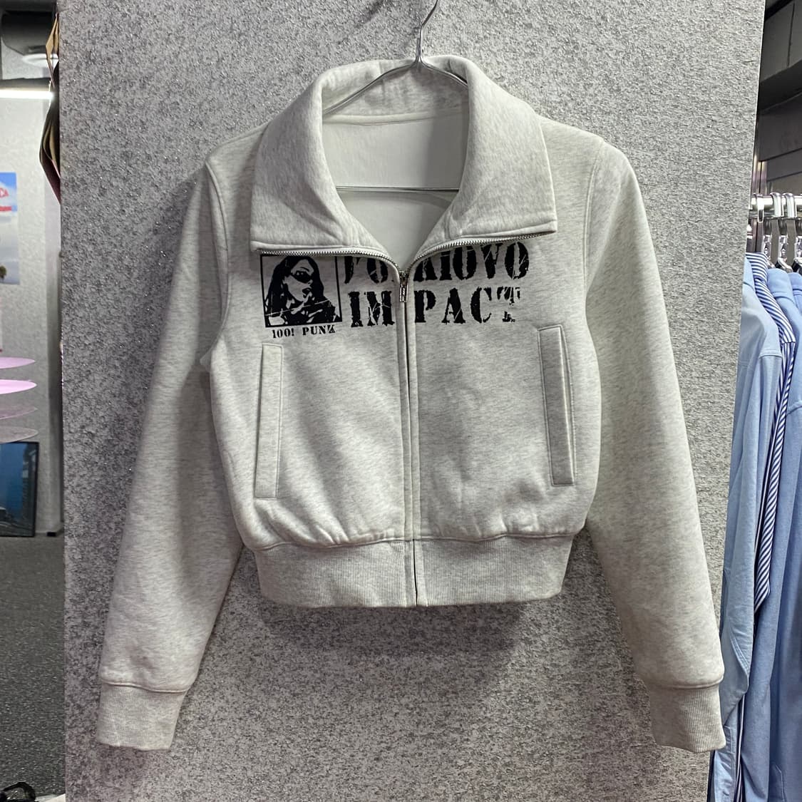 빈티지 펑크 코튼 이니셜 집업 B3867 상품이미지2