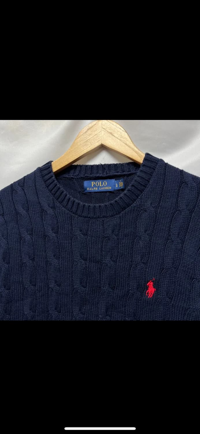 [정품/L] 폴로 랄프로렌 케이블 꽈배기 네이비 니트 상품이미지3