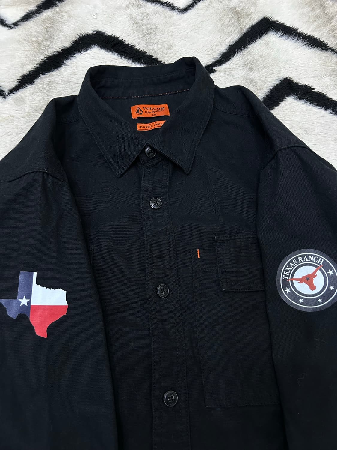 [XXL]Volcom 투포켓 캔버스 워크셔츠/블랙 상품이미지3