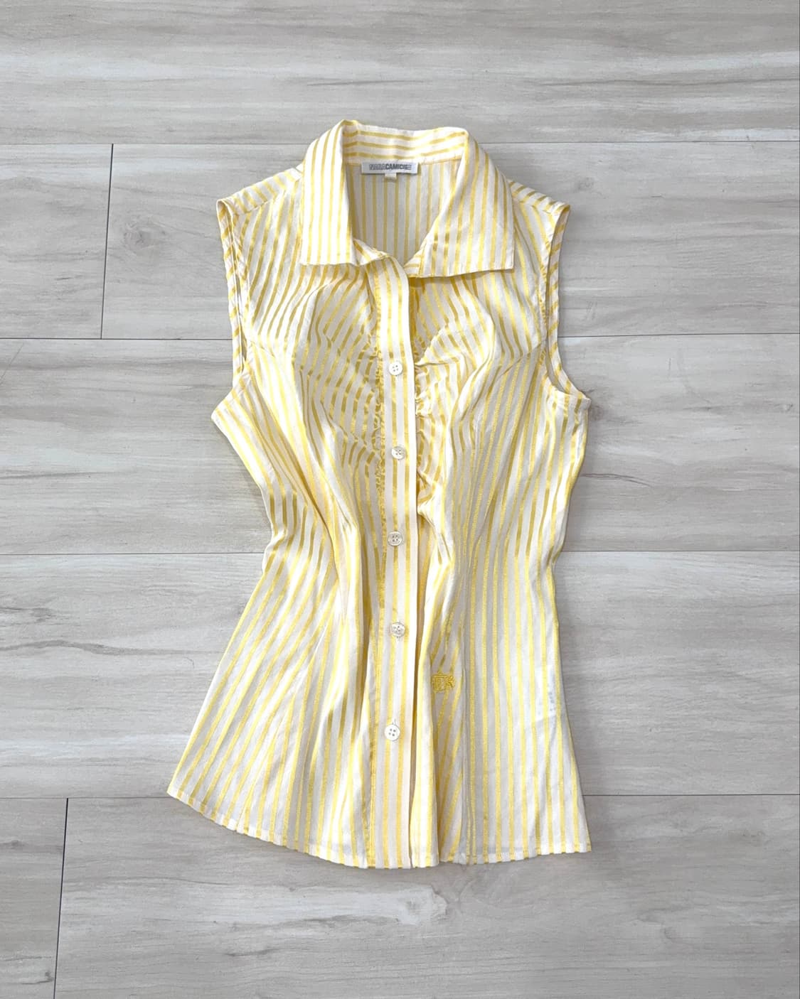 Lemon Striped Sleeveless Shirt 상품이미지1