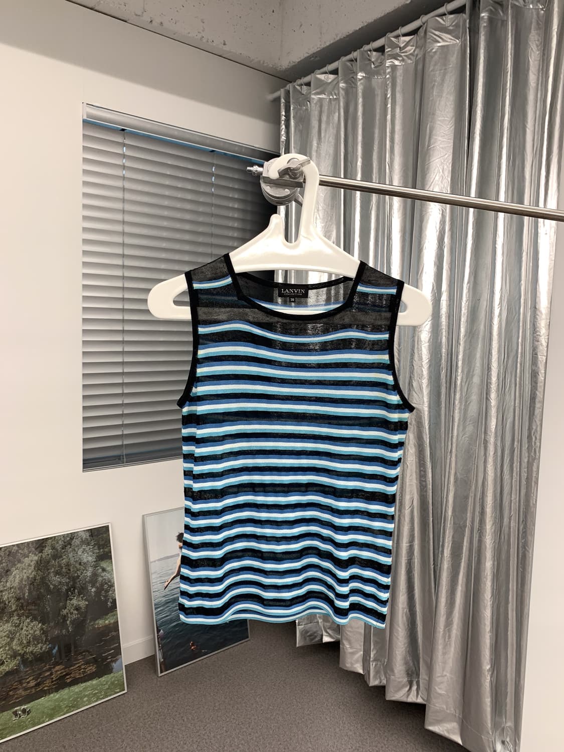 85-90 랑방 슬리브리스 시스루 탑  상품이미지2