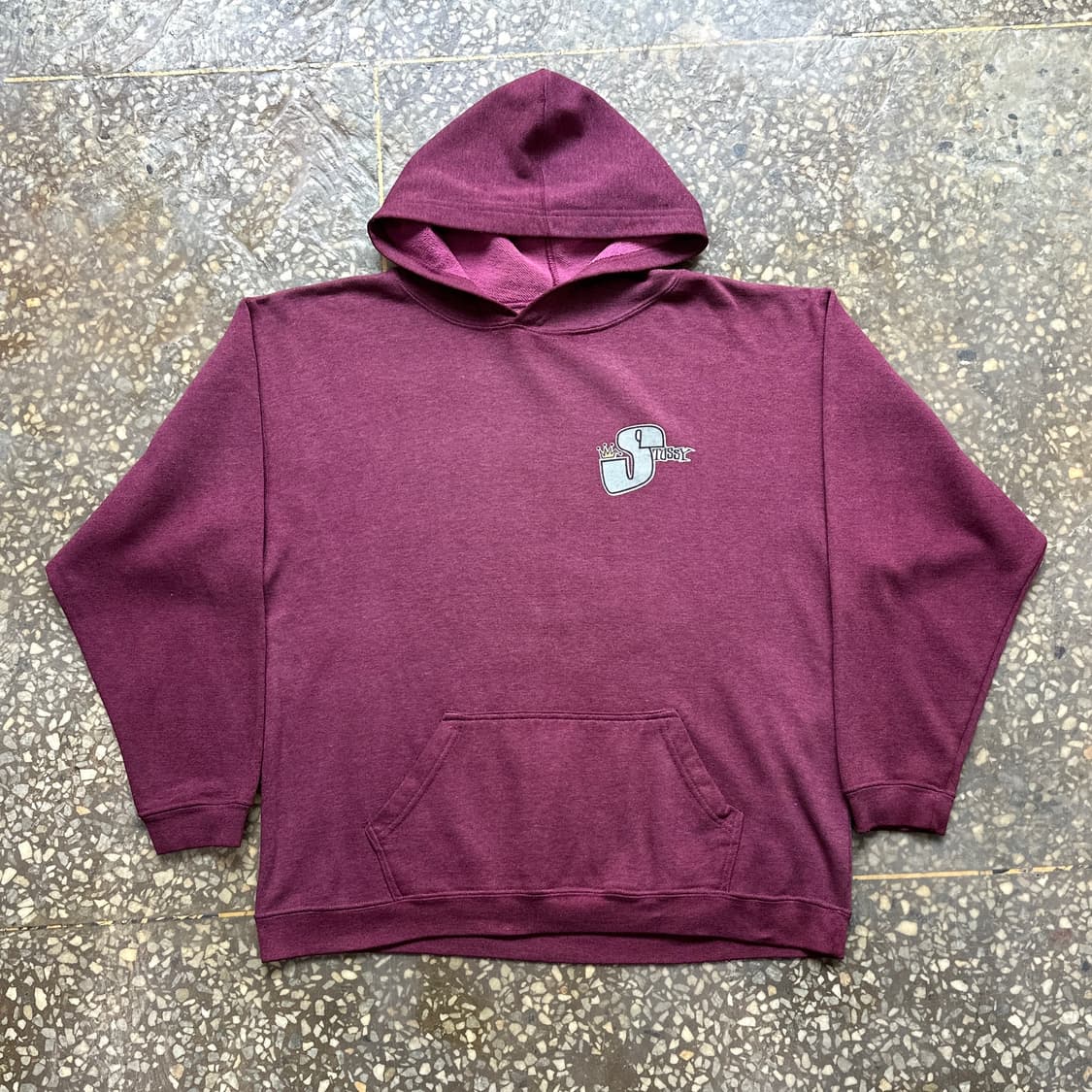 80s USA 올드 스투시 크라운 팻 S 후디 후드티 L 상품이미지2