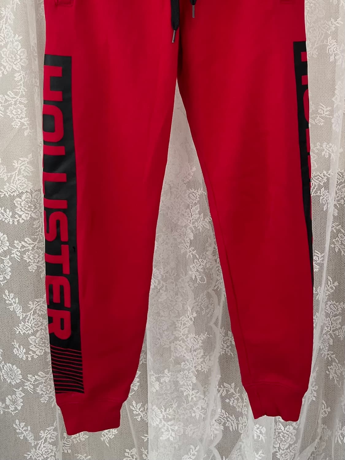 S) 홀리스터 기모 조거 팬츠 레드 상품이미지3