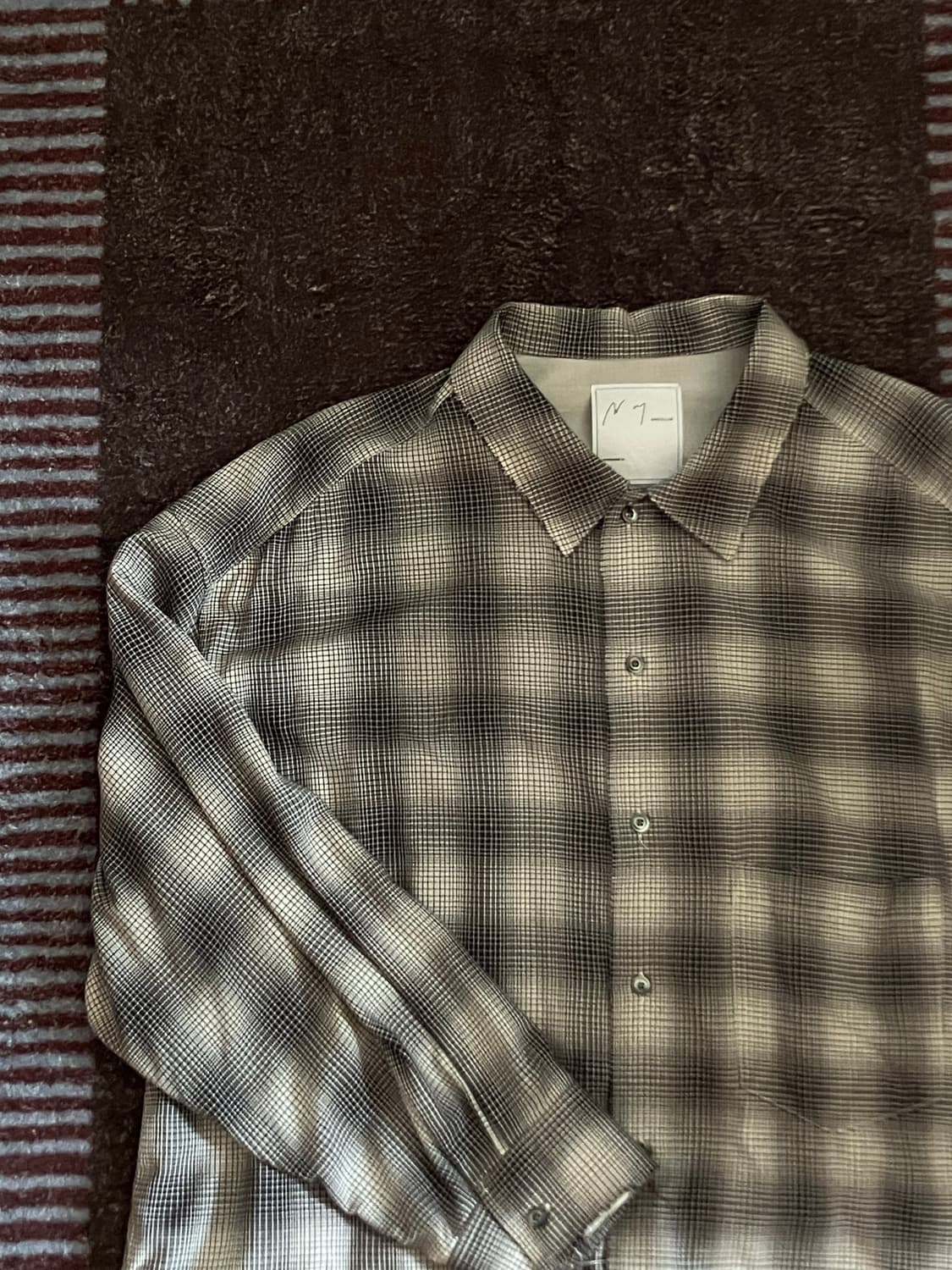 안셀름 / 옴브레 체크셔츠 / 브라운 상품이미지1