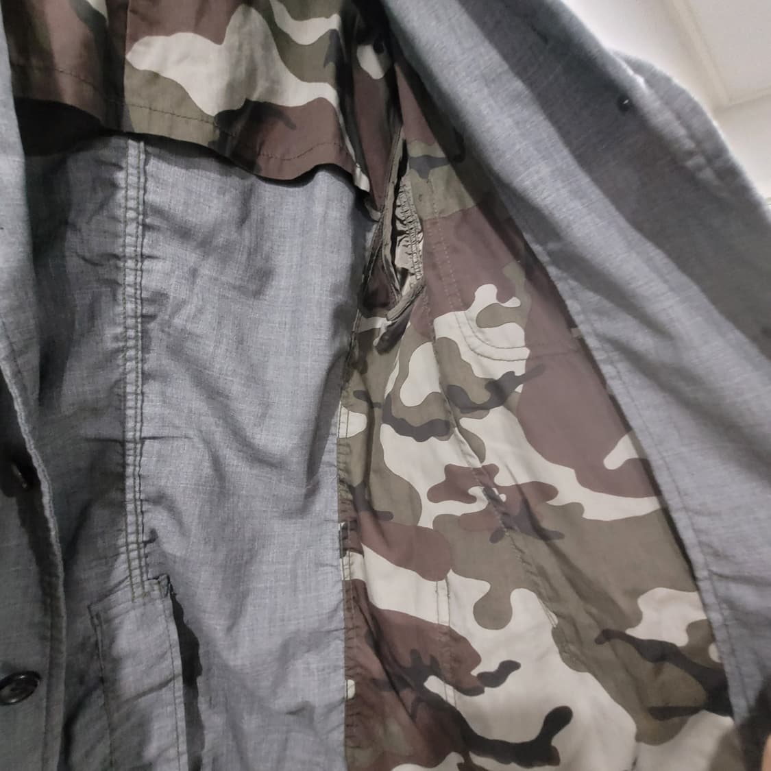 꼼데가르송 옴므 퍼커링 그레이 울 블레이저 L 상품이미지4