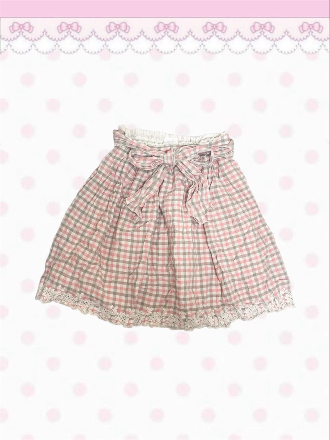 빈티지 리즈리사 딸기초코 딸초 리본 스커트 상품이미지1
