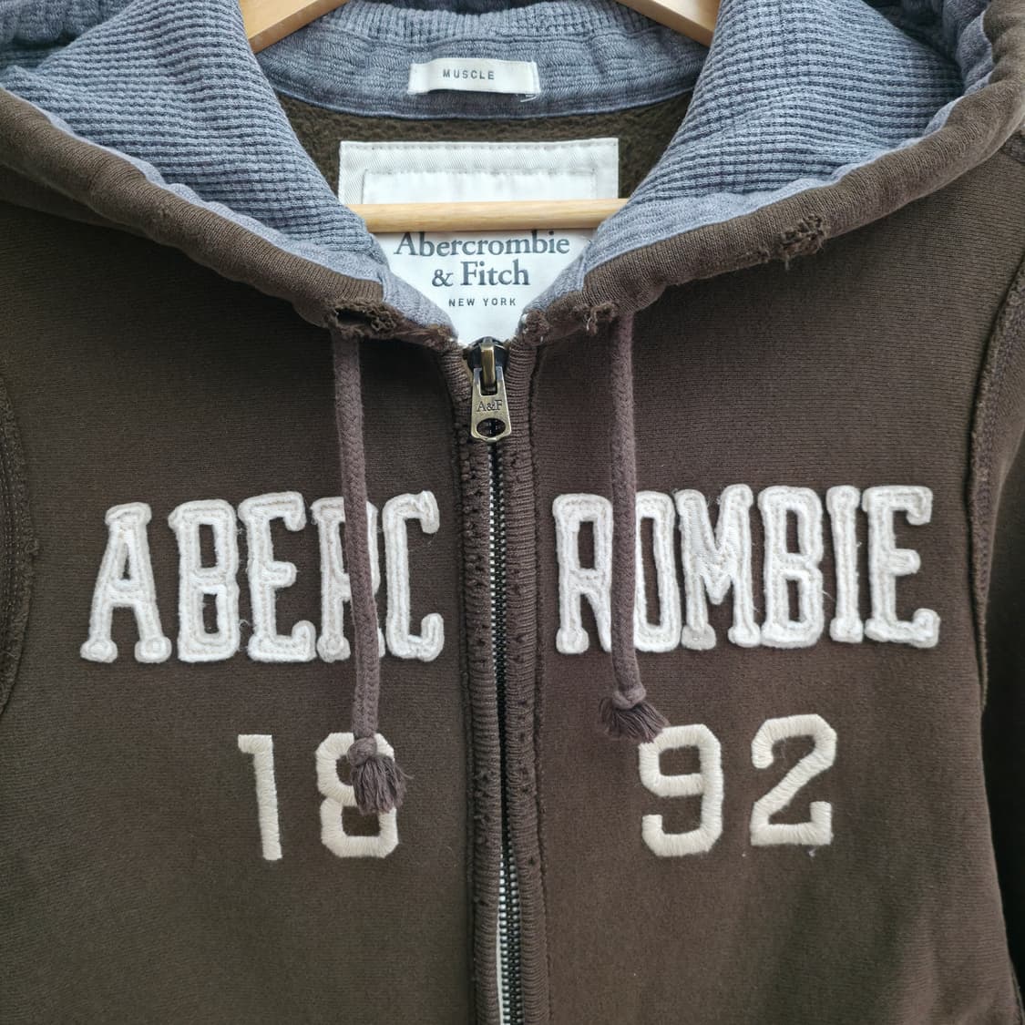 [M] 아베크롬비 브라운 후드 집업 상품이미지4