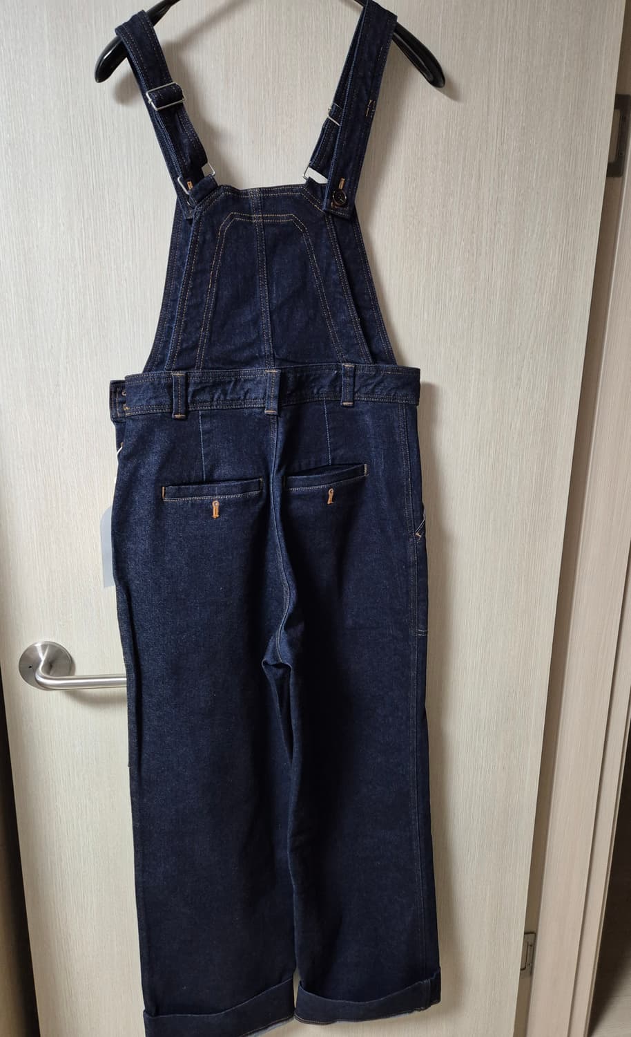 (새제품) 스무드무드 오버롤 크롭 데님 멜빵바지 상품이미지5