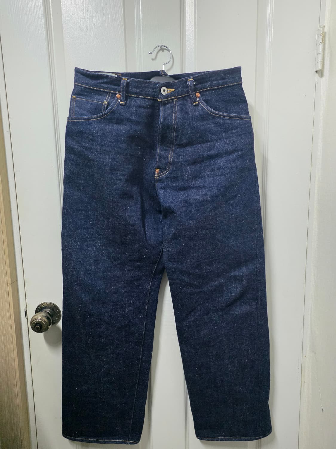 일본 브랜드 빅존 16oz 셀비지 데님 세미와이드 팬츠 상품이미지1