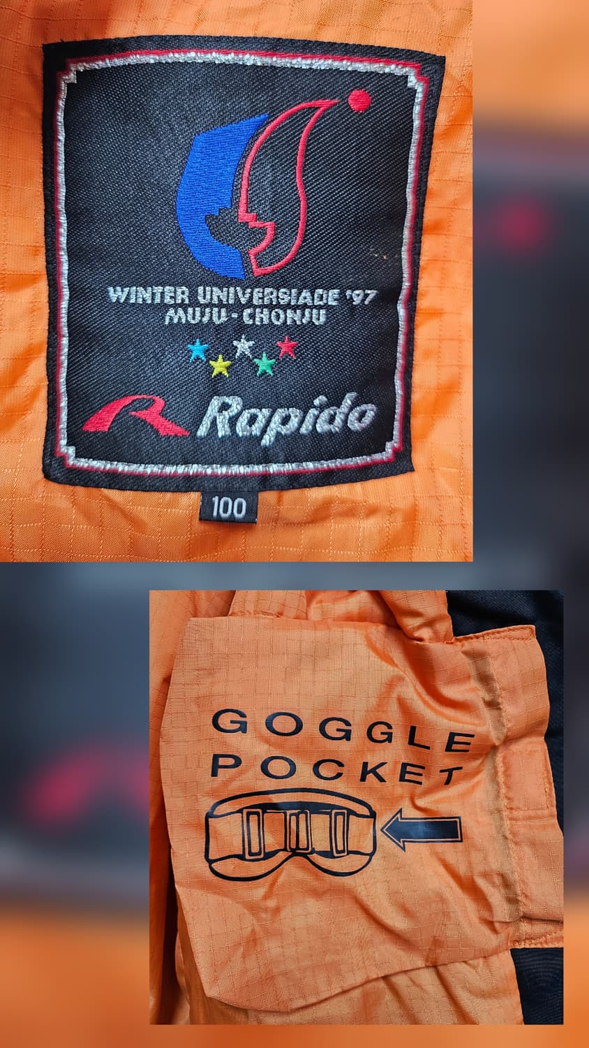 97년 무주 천주 라피도 빈티지 스키복 100/34 상하의세트 XD64 상품이미지9