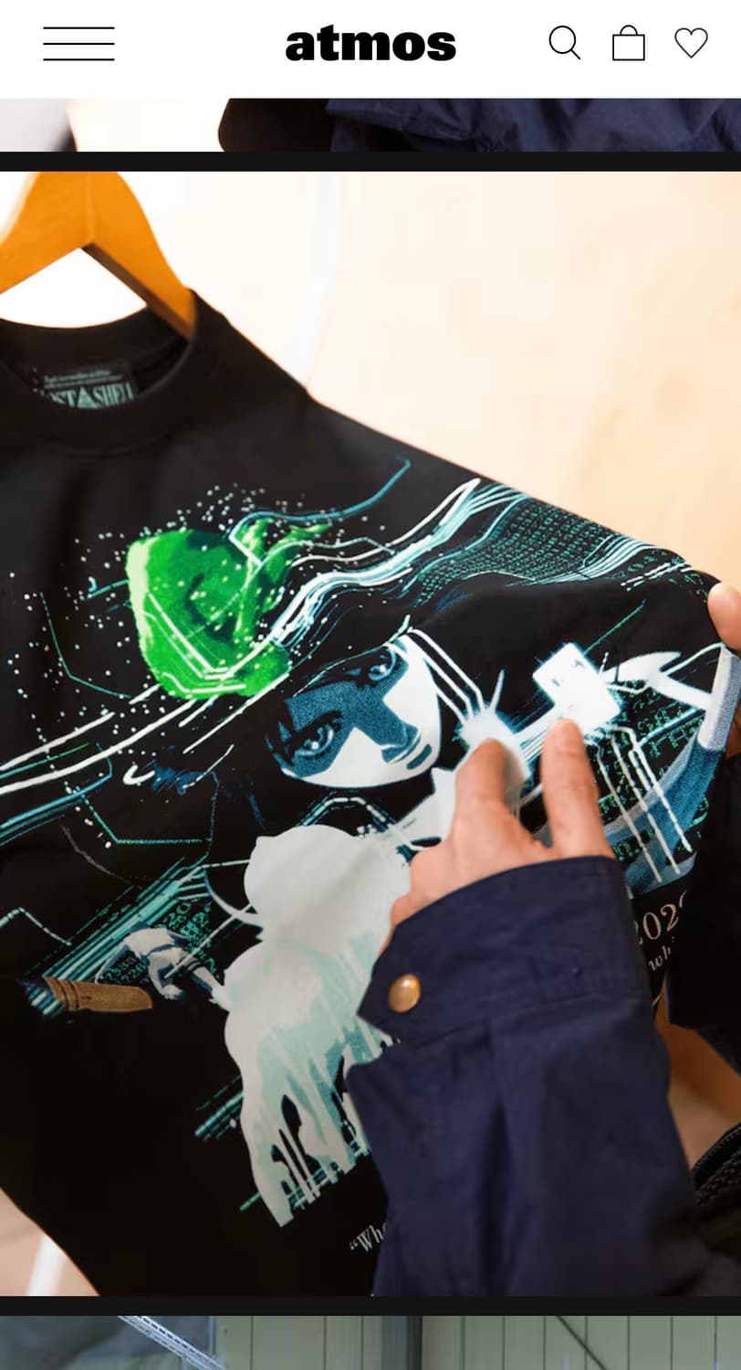 XL)공각기동대x아트모스 한정판 티셔츠 새제품 상품이미지4