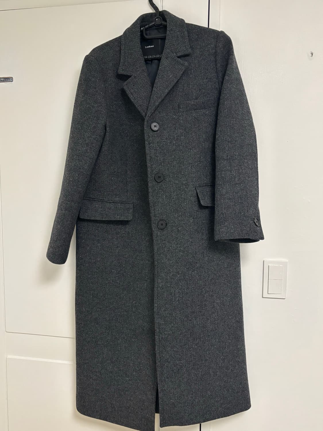 룩캐스트 소이 울 싱글코트 차콜 m 상품이미지2