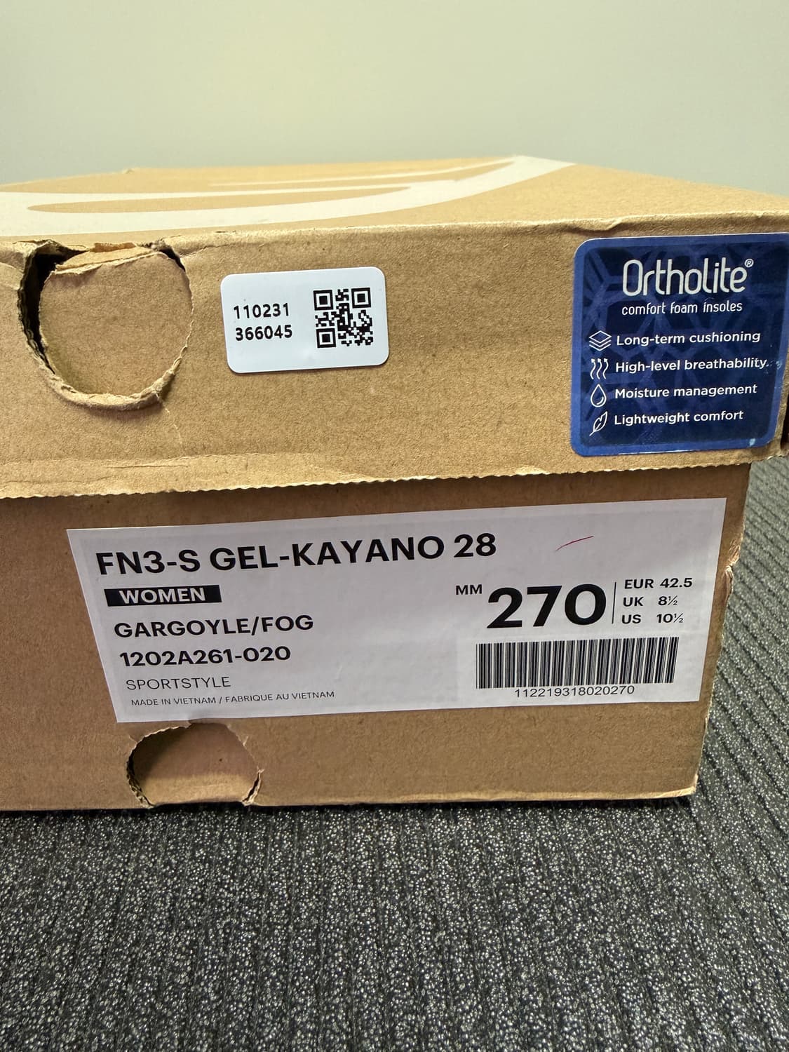 (W)아식스 FN3-S 젤 카야노 28 가고일 포그 [사이즈270] 상품이미지10