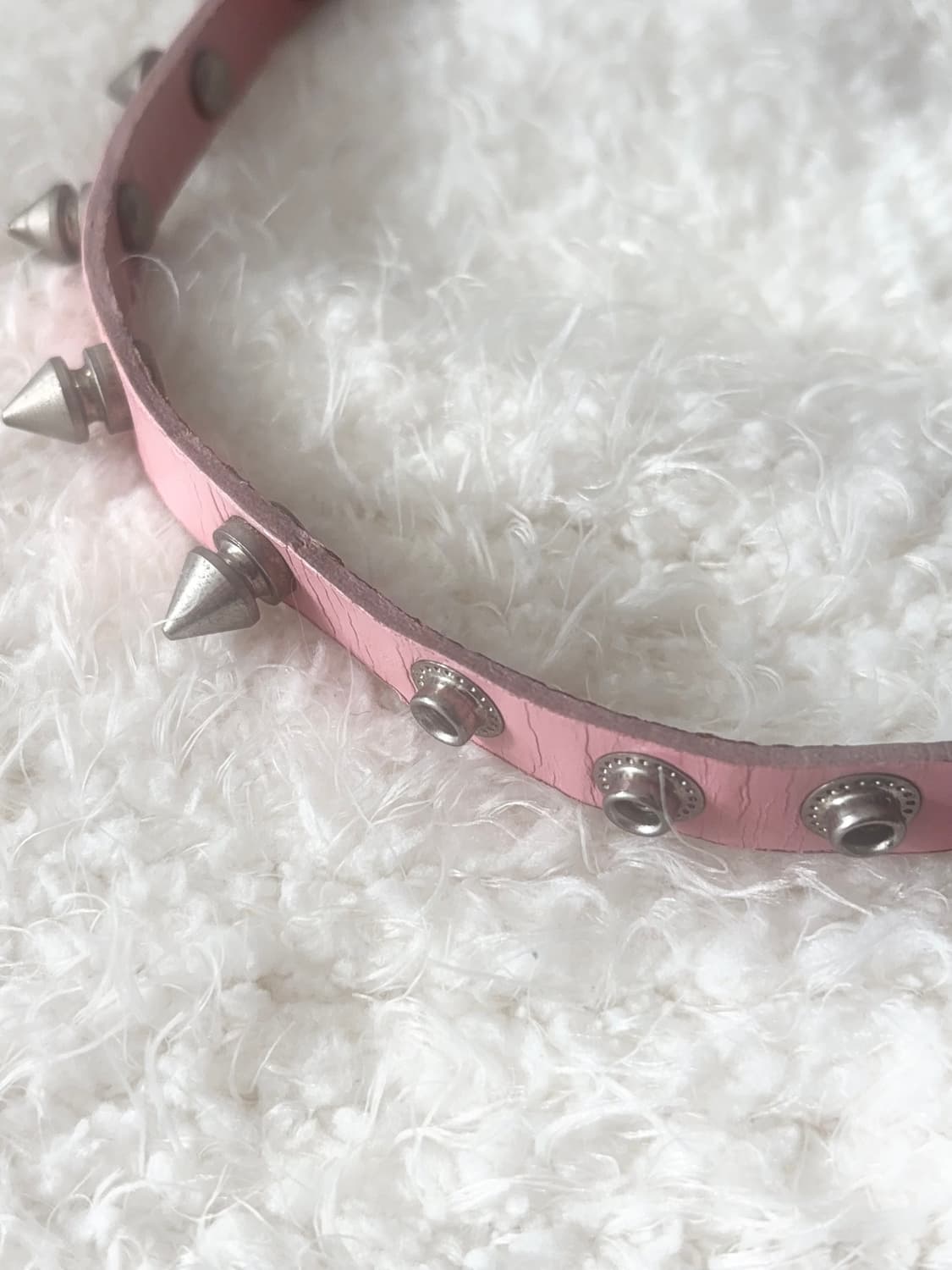 빈티지 락샵 핑크 스터드 초커 목걸이 /오네갸루 펑크룩 지뢰계 양지뢰 상품이미지6