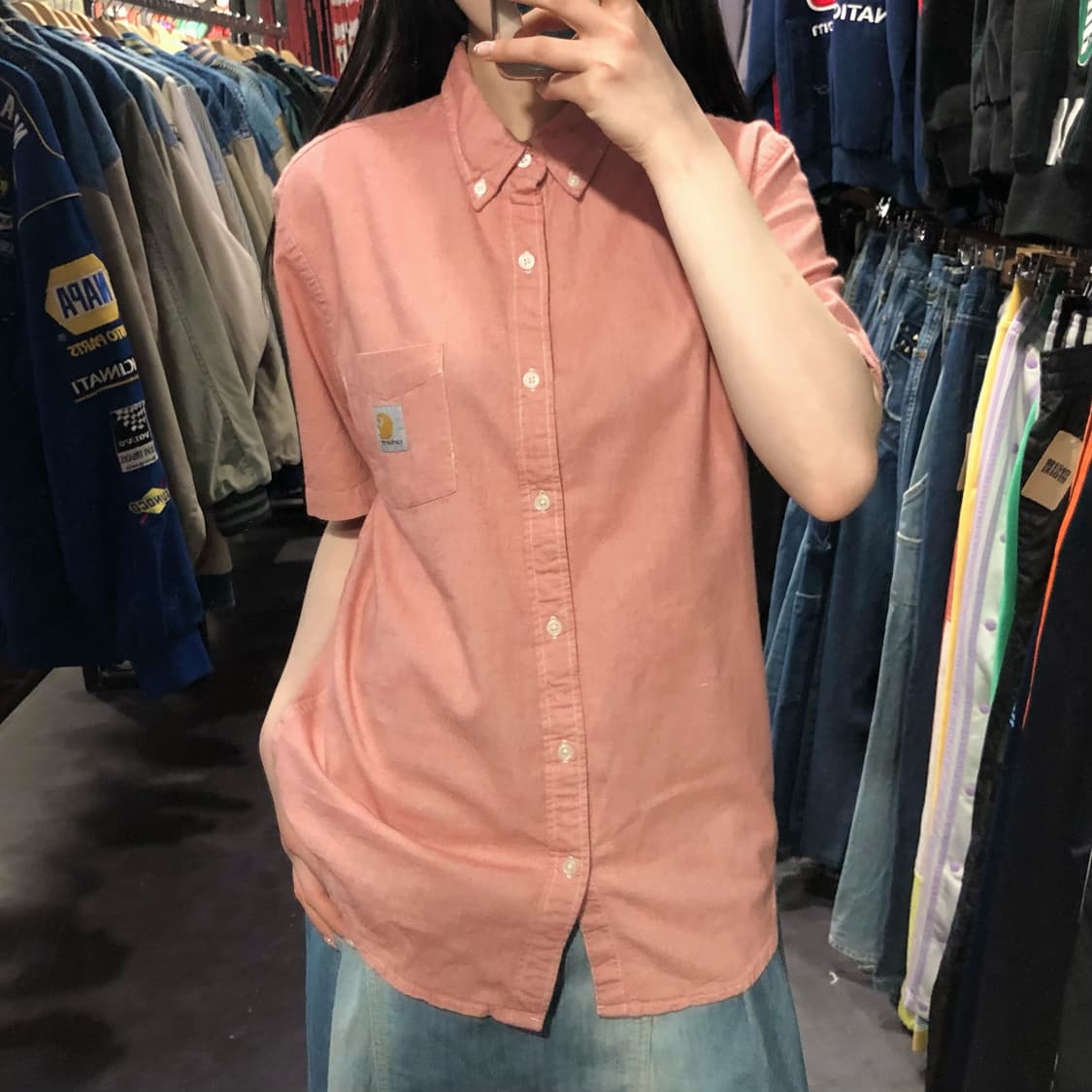 [IM] Carhartt 칼하트 반팔 셔츠 핑크 상품이미지1