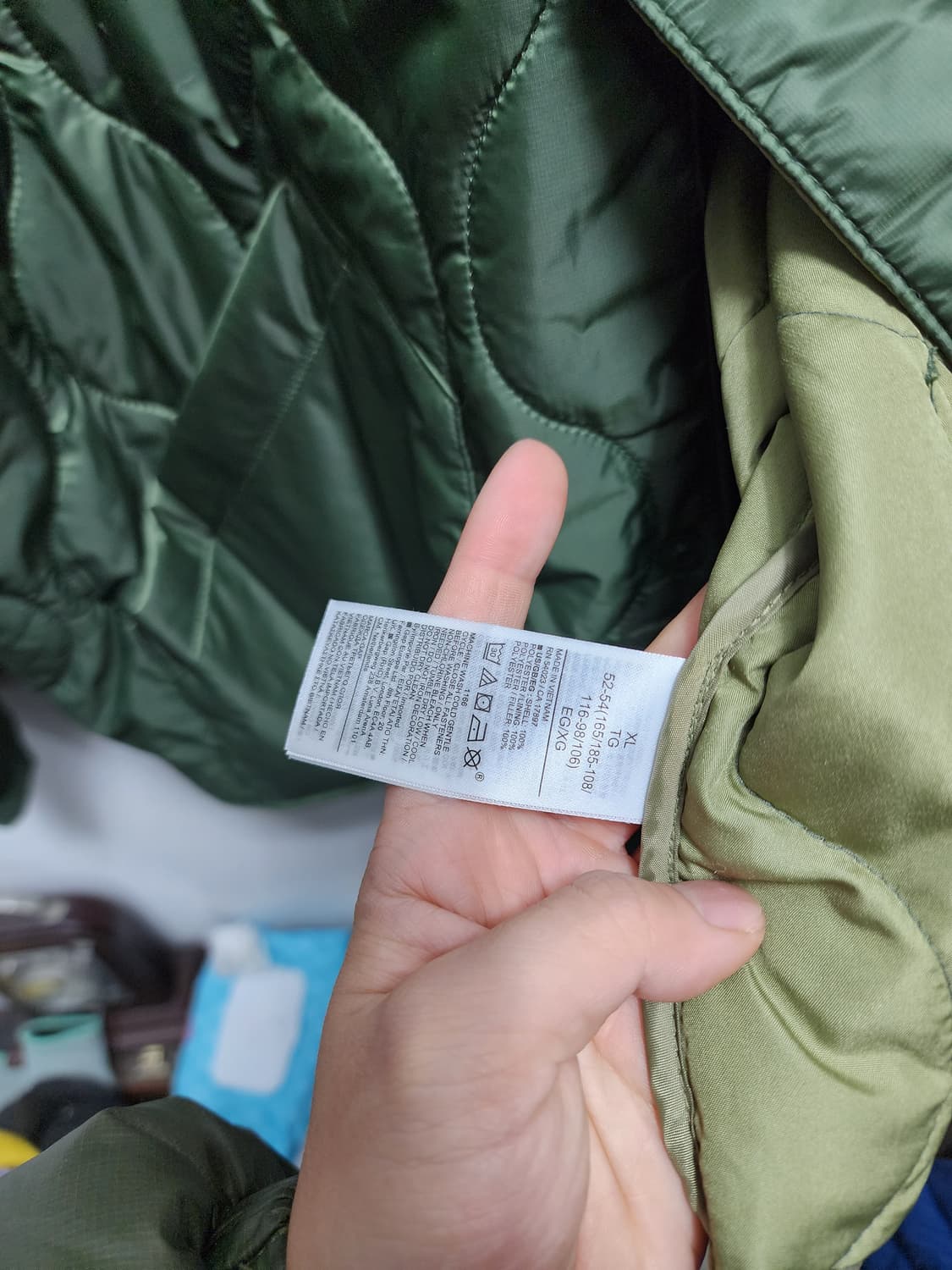 GAP 갭 카키 퀼팅 경량패딩 XL 상품이미지6