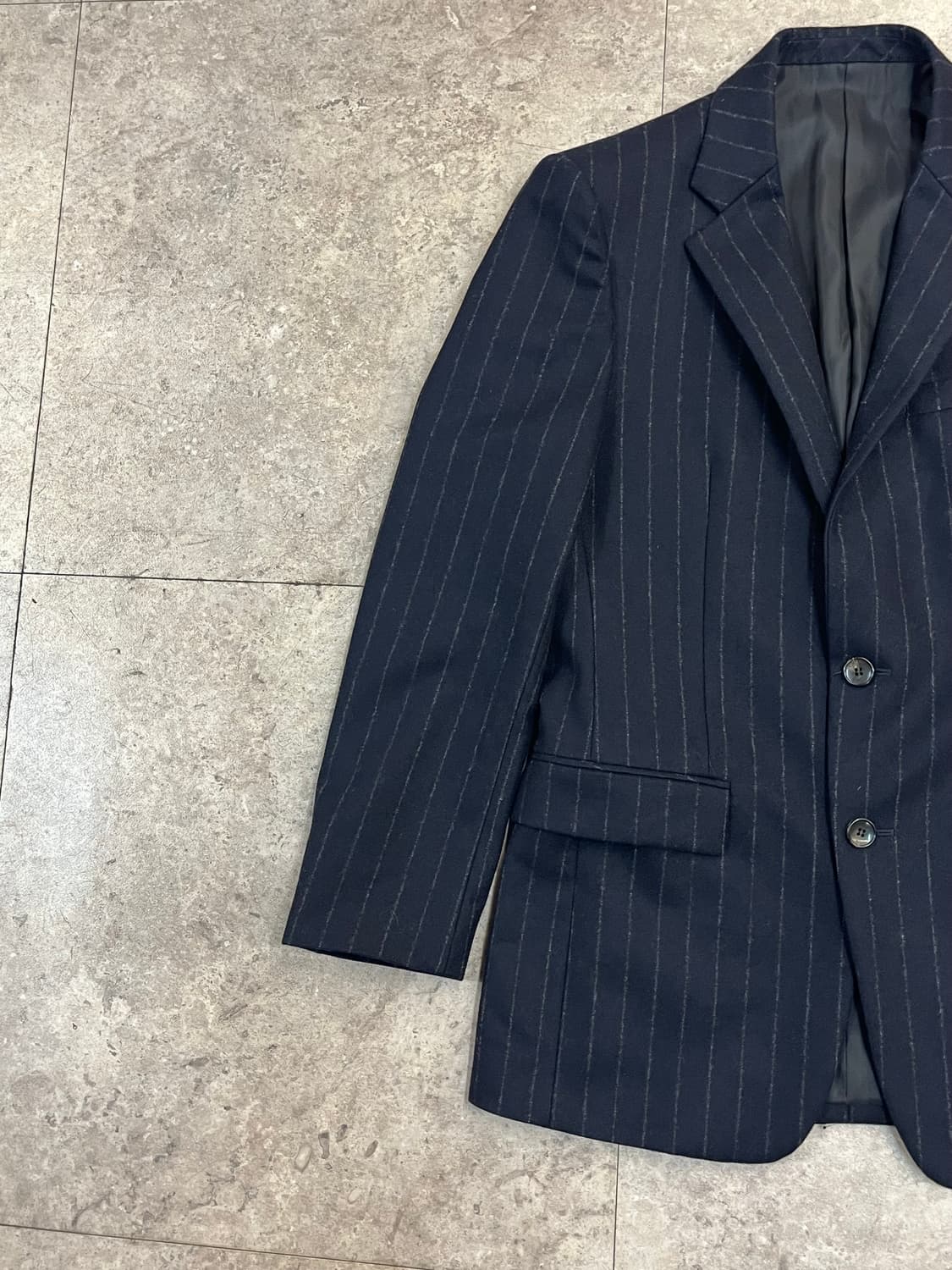 솔리드옴므 스트라이프 울자켓 네이비 46 #csz2160 상품이미지5