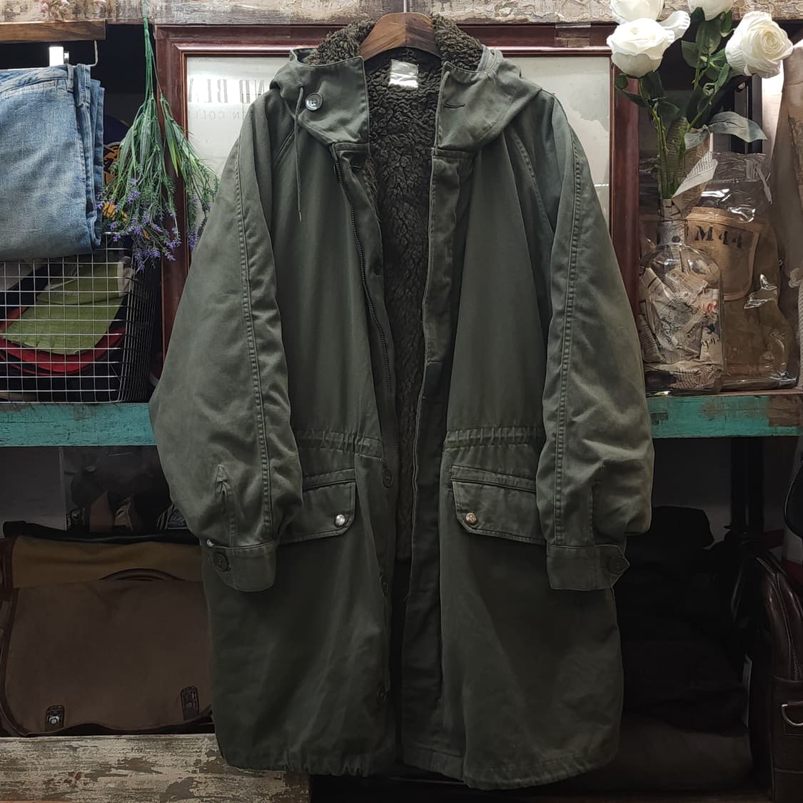 빈티지 프랑스군 m64 밀리터리 모즈파카 올리브 그린 페이딩 92L 상품이미지2