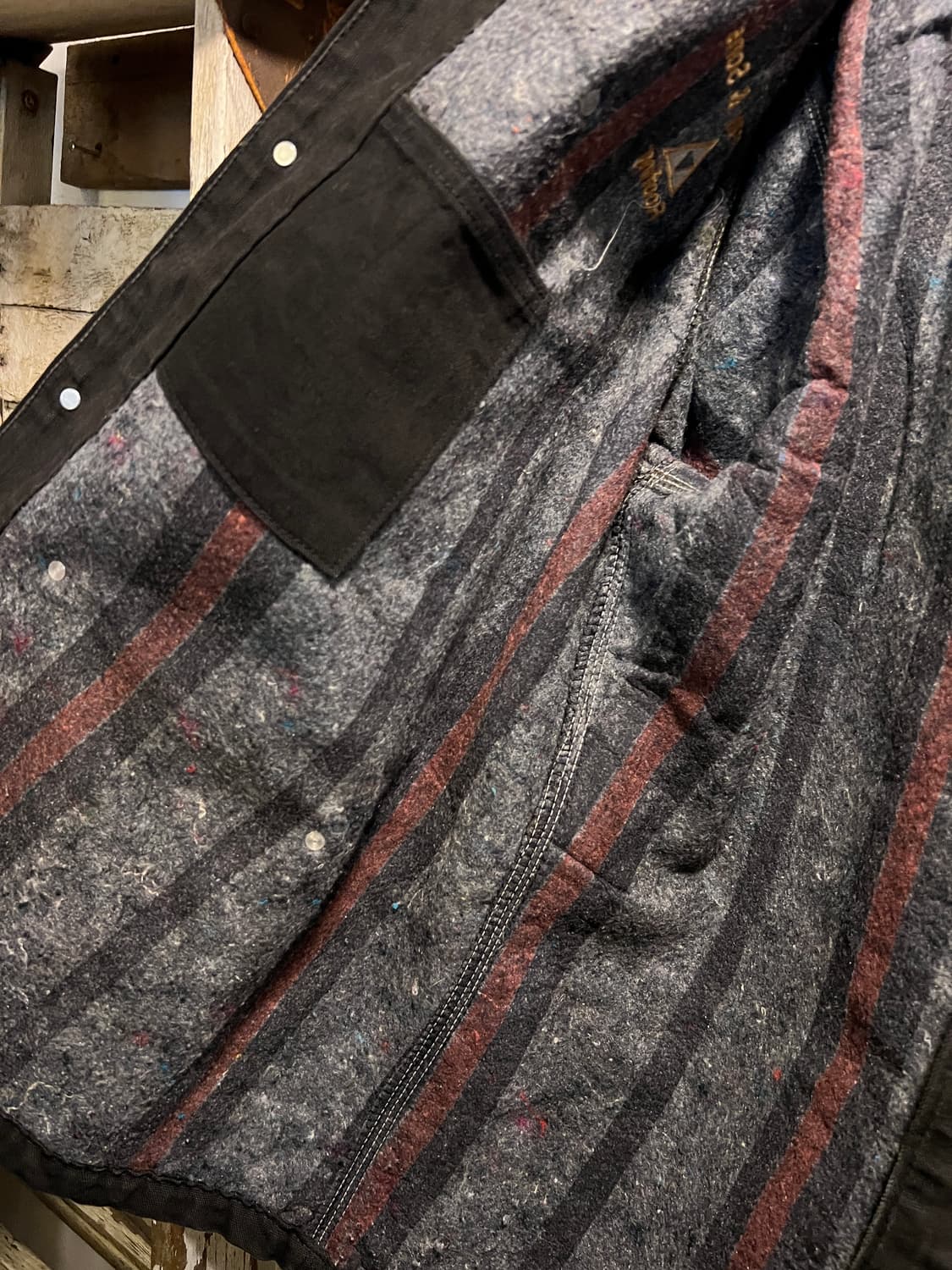 [XL]90's 칼하트 USA Made 빈티지 워싱 블랙 초어 워크 자켓 상품이미지7