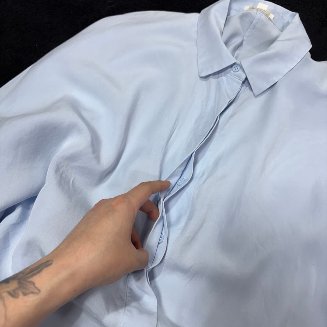 우먼FREE COS 코스 스카이블루 7부 반팔셔츠 상품이미지4