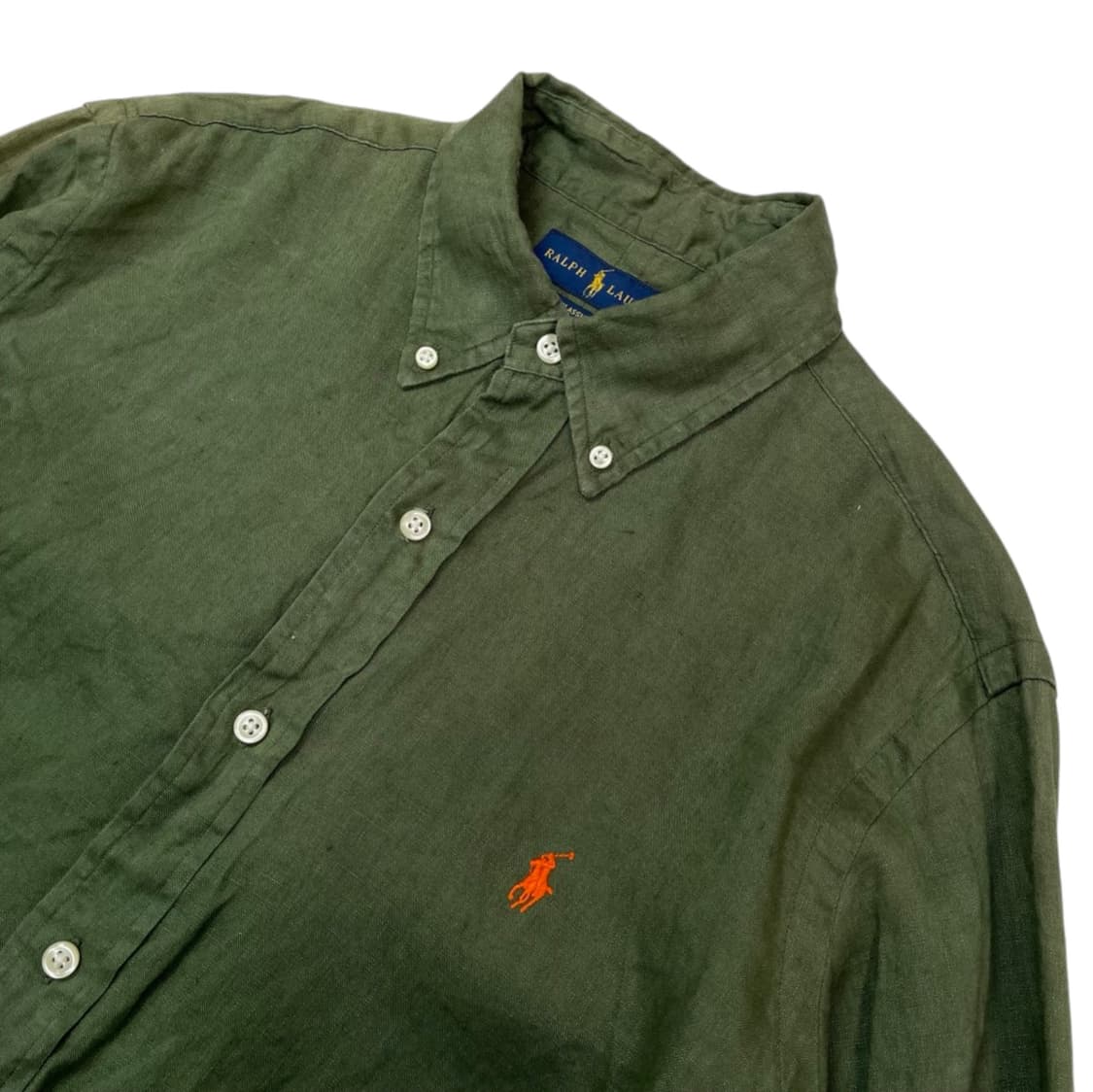 랄프로렌 Ralph Lauren 올리브그린 클래식핏 린넨 셔츠 M 상품이미지4