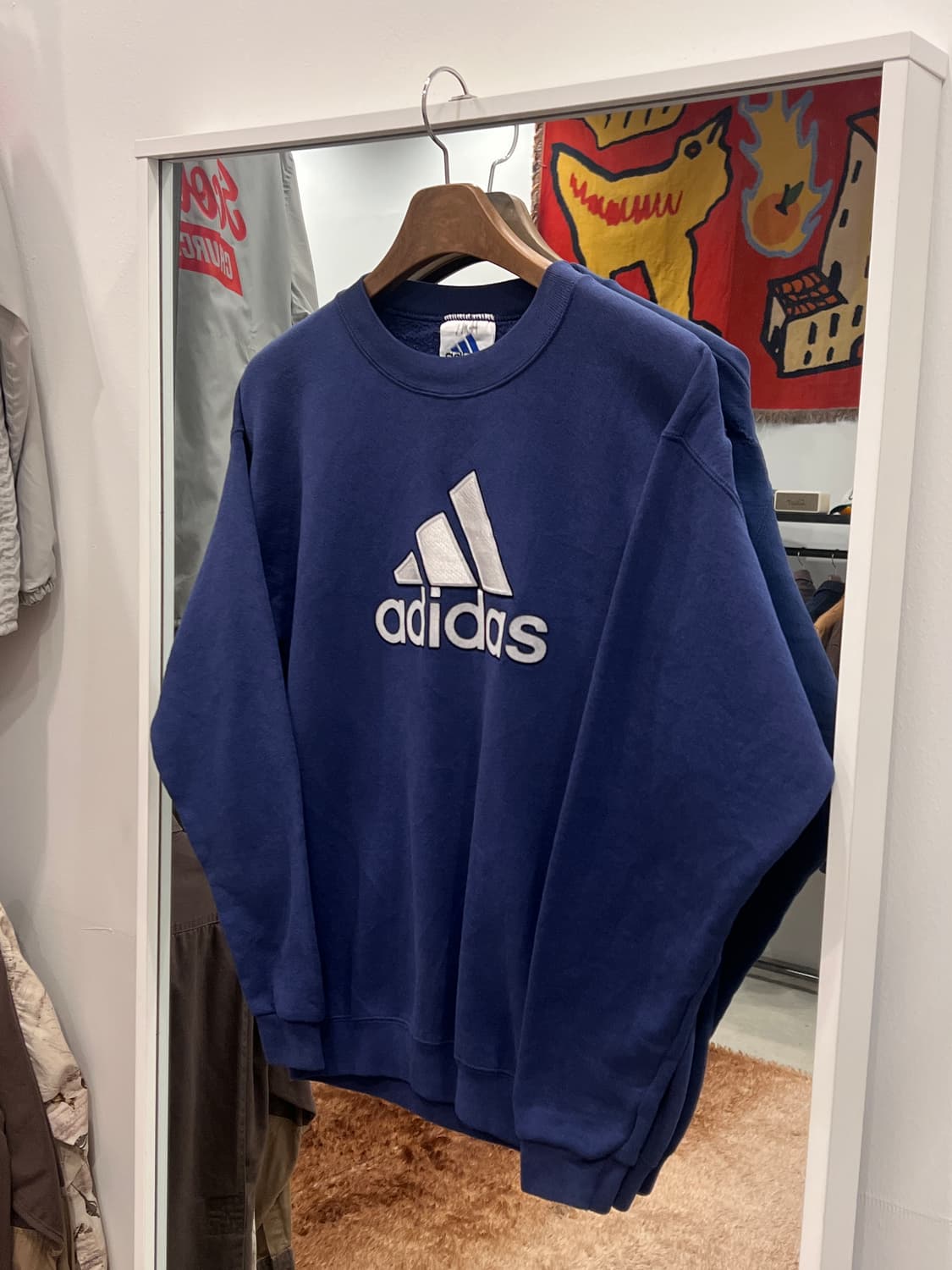 90s Adidas 아디다스 스펠아웃 스웻셔츠 (made in USA) 상품이미지1