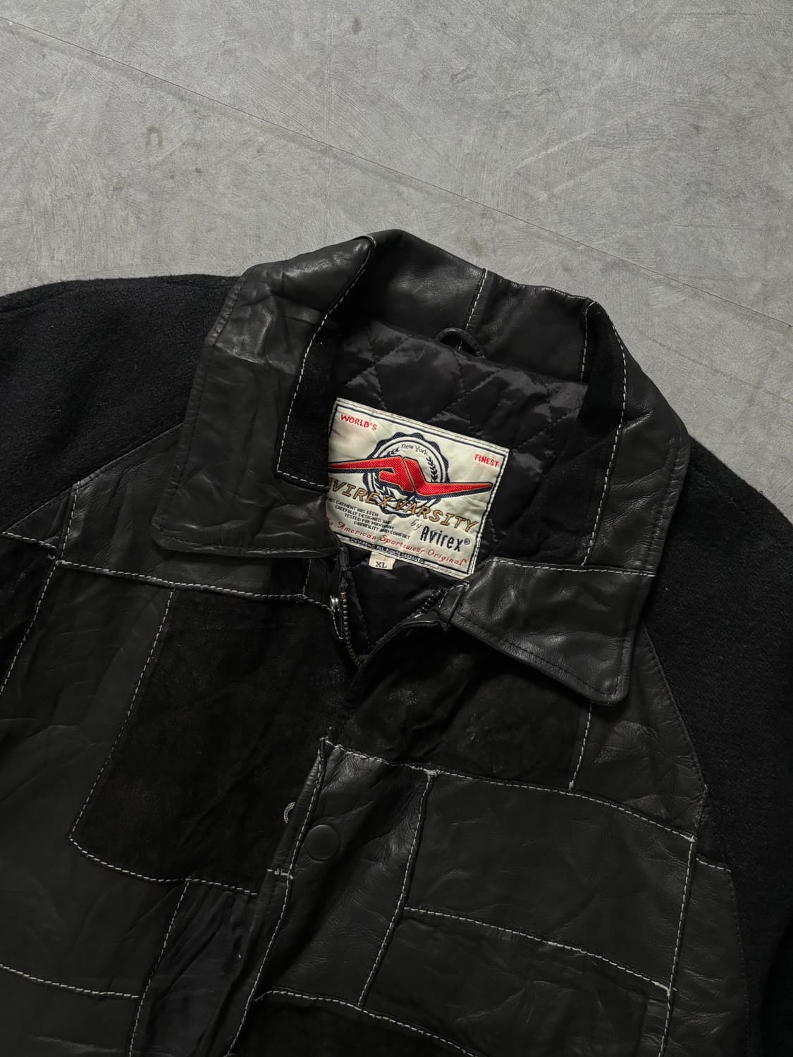 Avirex 아비렉스 스웨이드 패치워크 바시티 자켓 상품이미지4