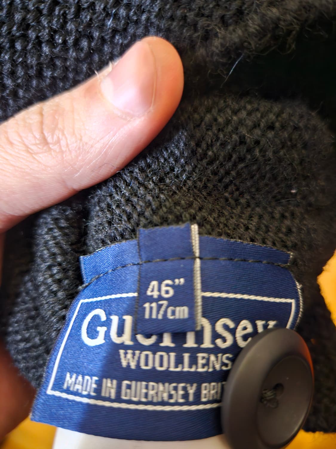 46) 건지 울른스 피셔맨 홀가먼트 가디건 블랙 상품이미지4