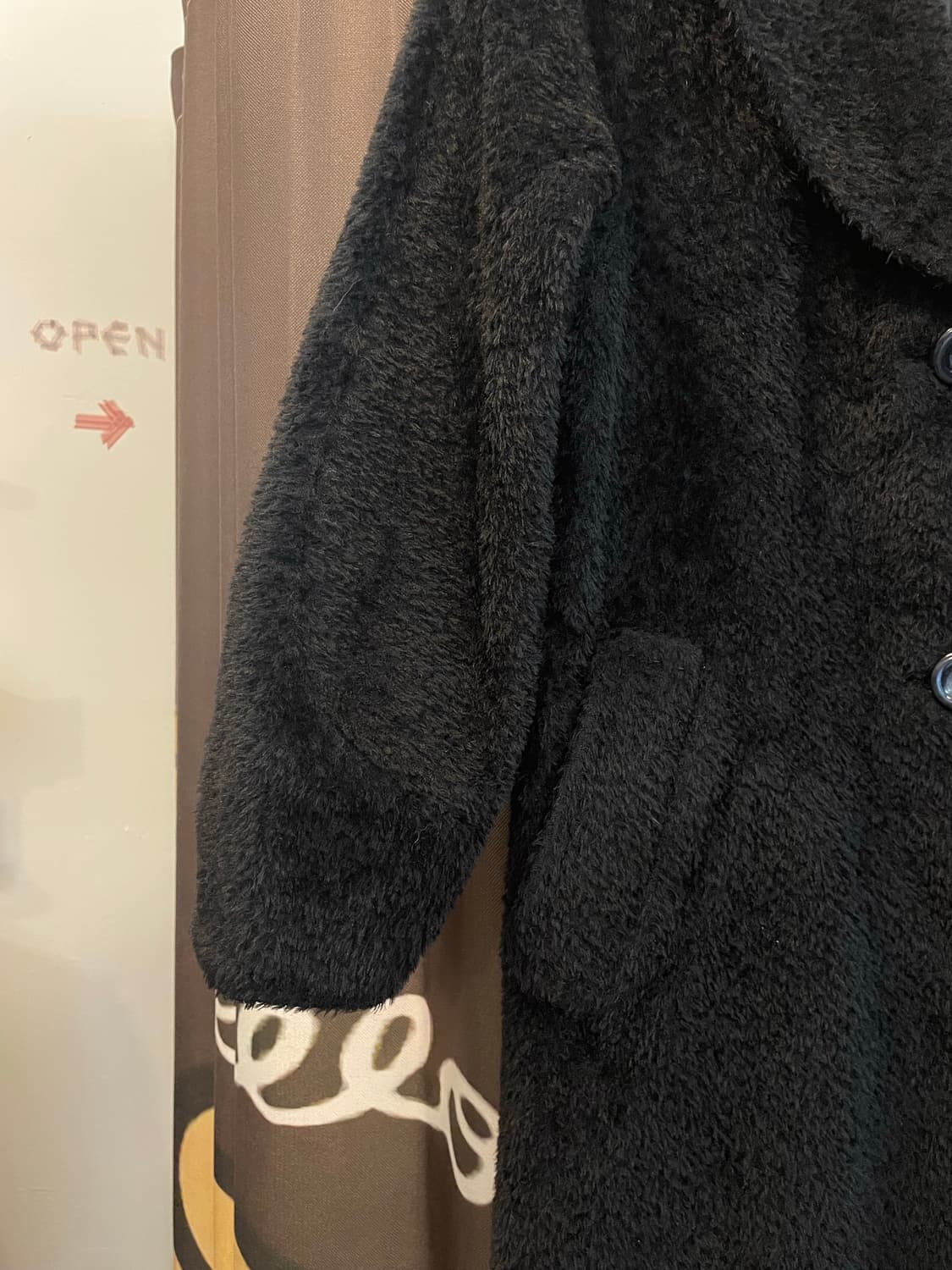 플리스 롱 블랙코트[무배] 상품이미지5