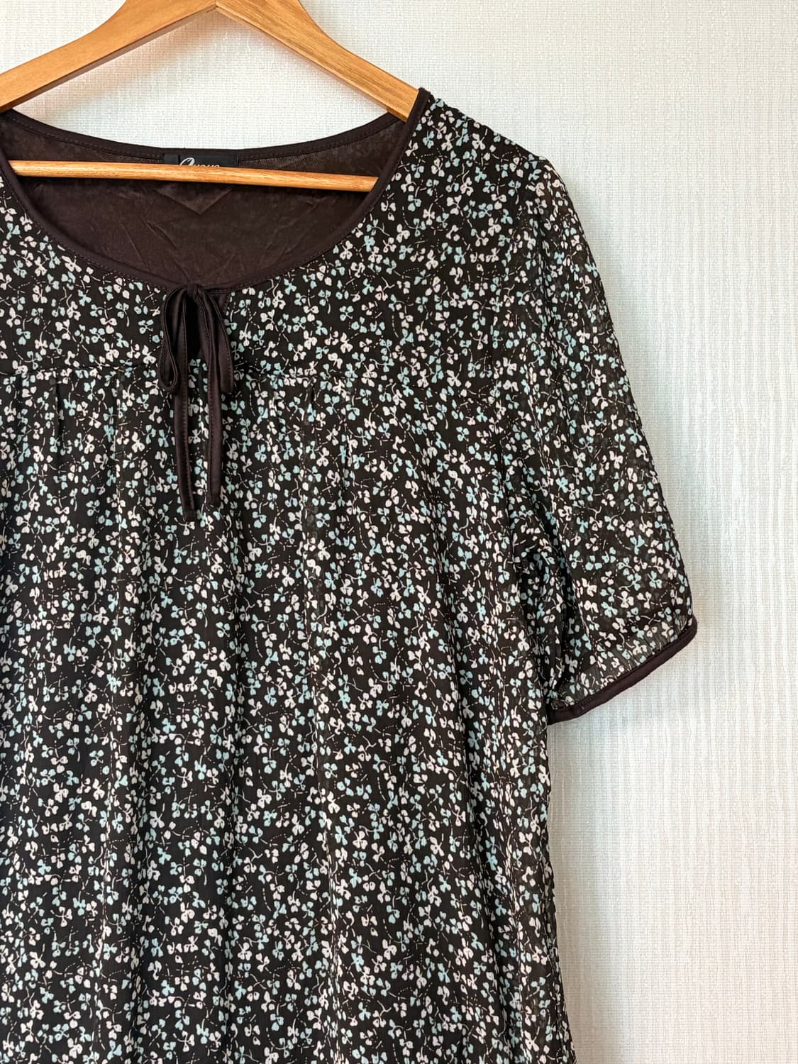 빈티지 모리걸 하구미깔 민트초코 쉬폰 원피스 상품이미지2