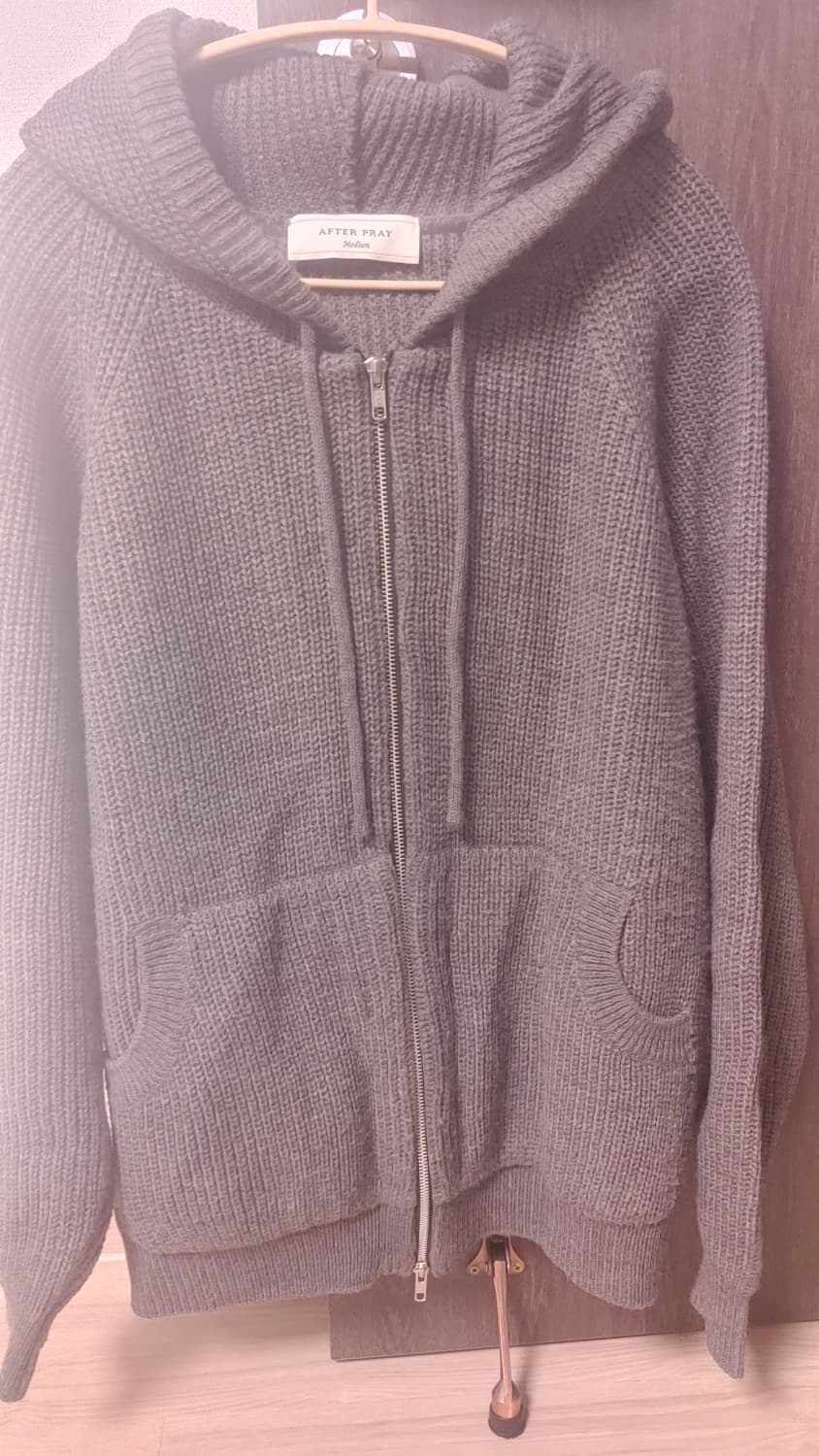 AFTER PRAY 니트 후드 집업 M 상품이미지1