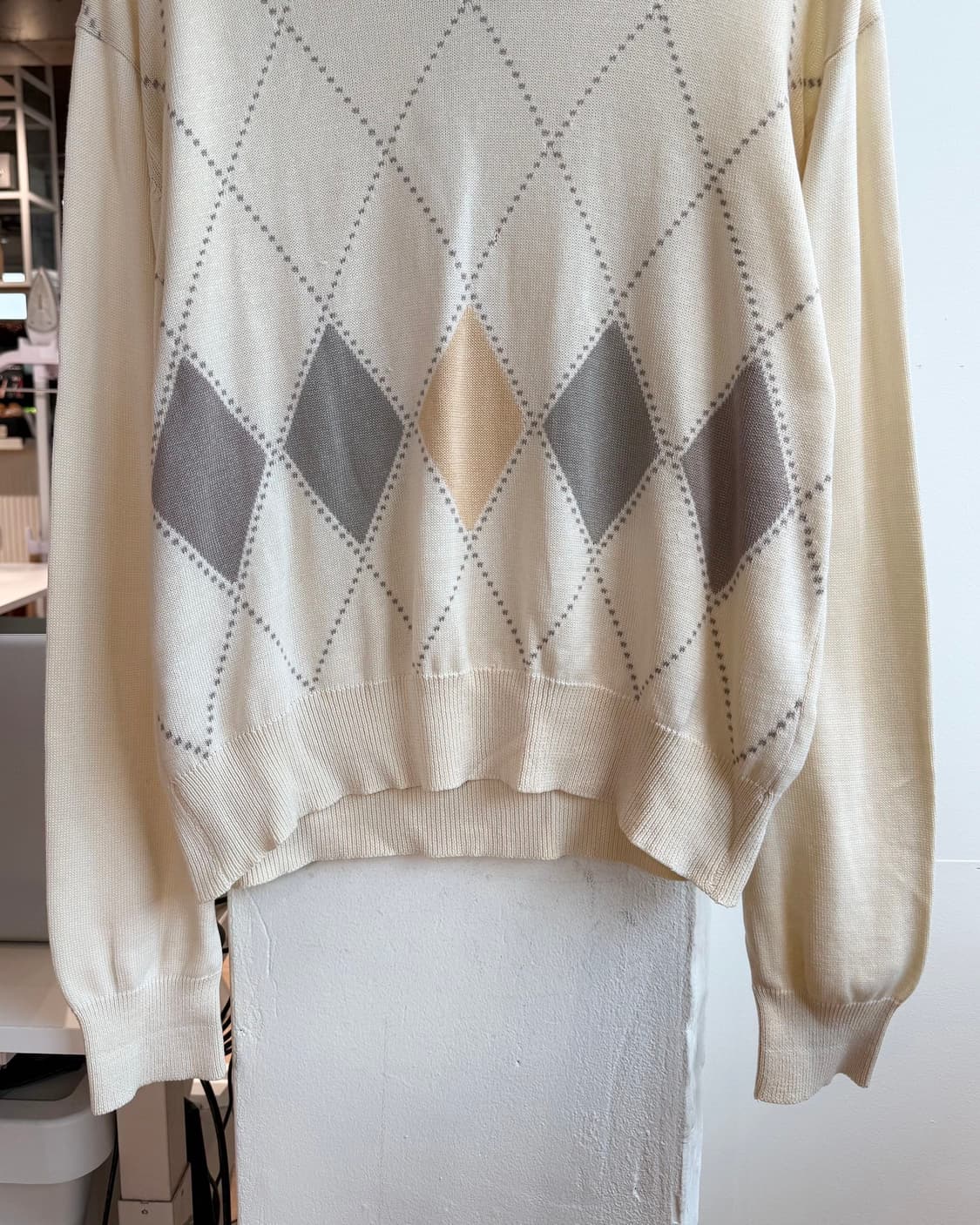 버버리 옐로우 아가일패턴 니트  상품이미지6