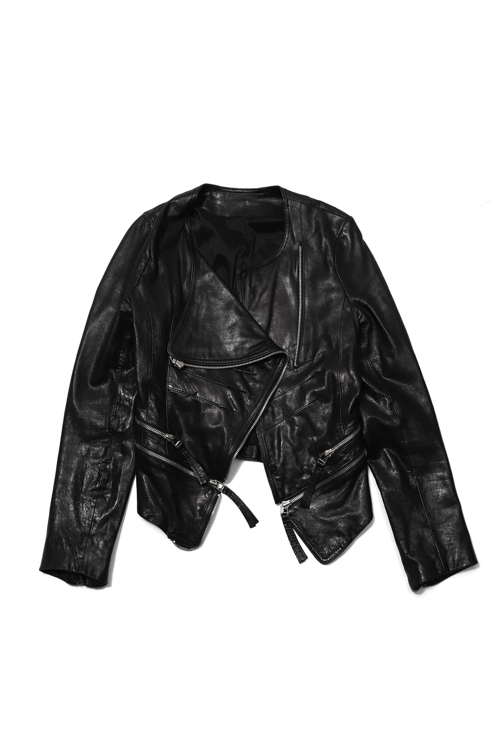 VINTAGE LATHER 유니크 레이어드 더블 램스킨 레더 재킷 상품이미지2