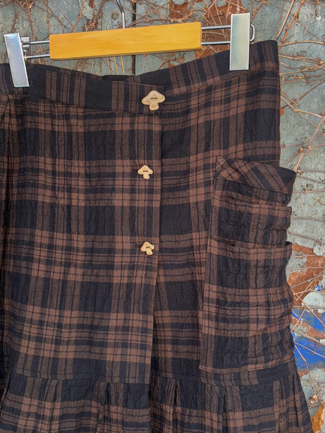 버섯 도자기 체크스커트 상품이미지3