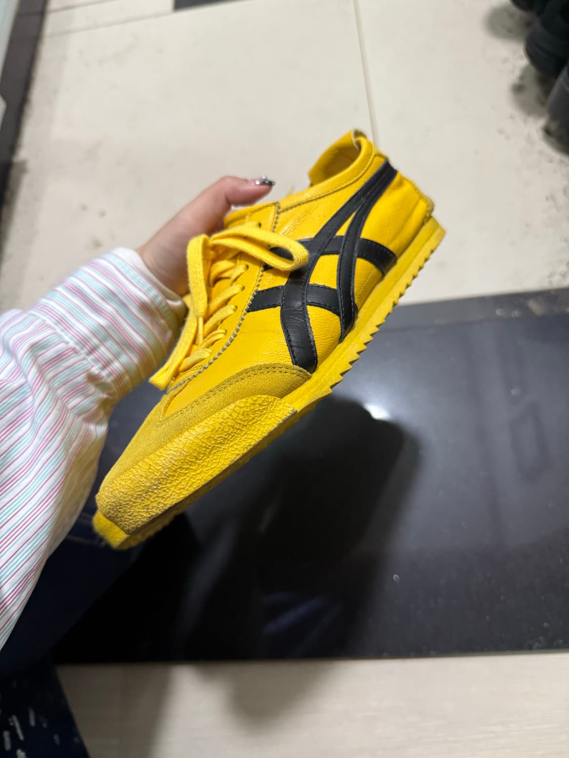 오니츠카 타이거 멕시코66 디럭스 닛폰메이드 옐로우블랙 230 상품이미지5