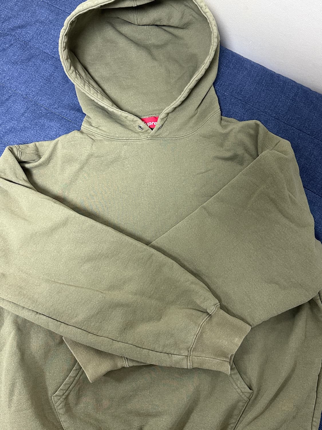 24 FW 슈프림 아플리케 후드 카키 미디움 M 상품이미지4