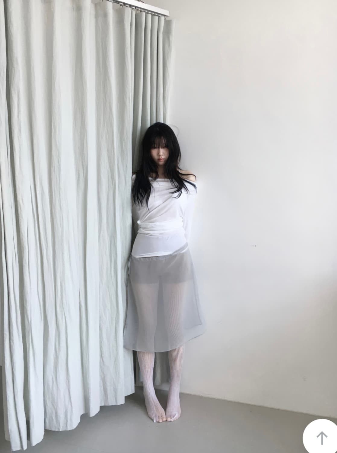(1회착용) 클라따 샤이스커트 그레이 상품이미지3