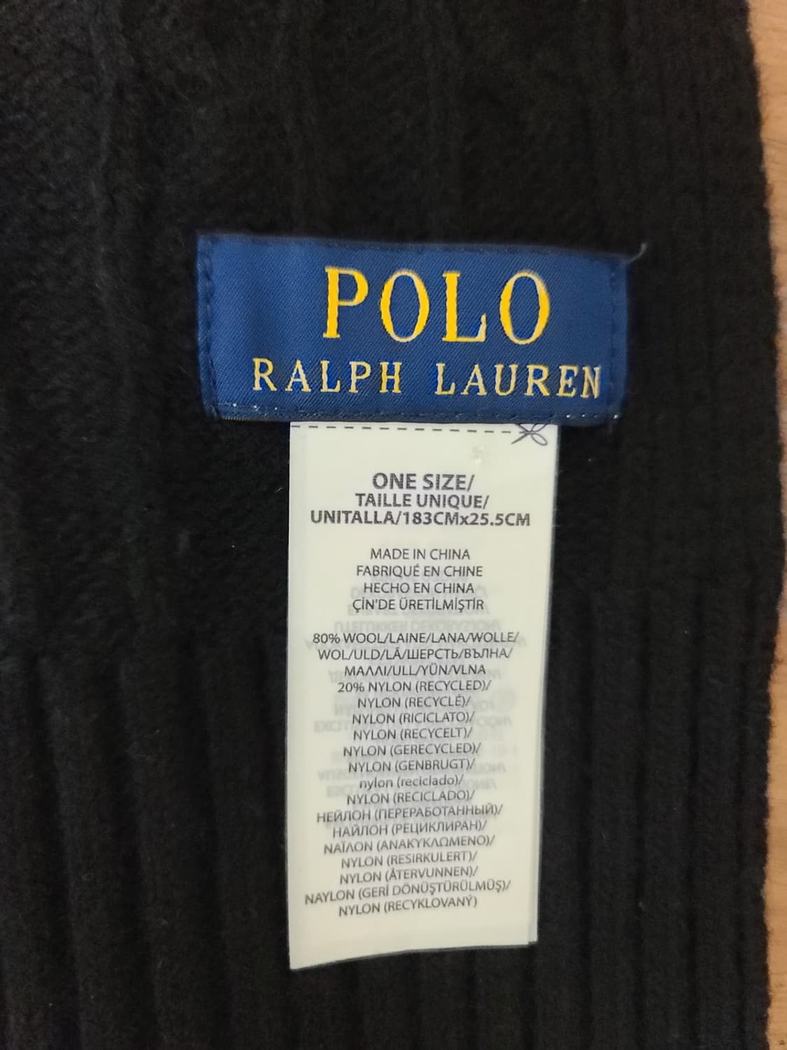 [OS] 폴로 랄프로렌 케이블 머플러 블랙  상품이미지2