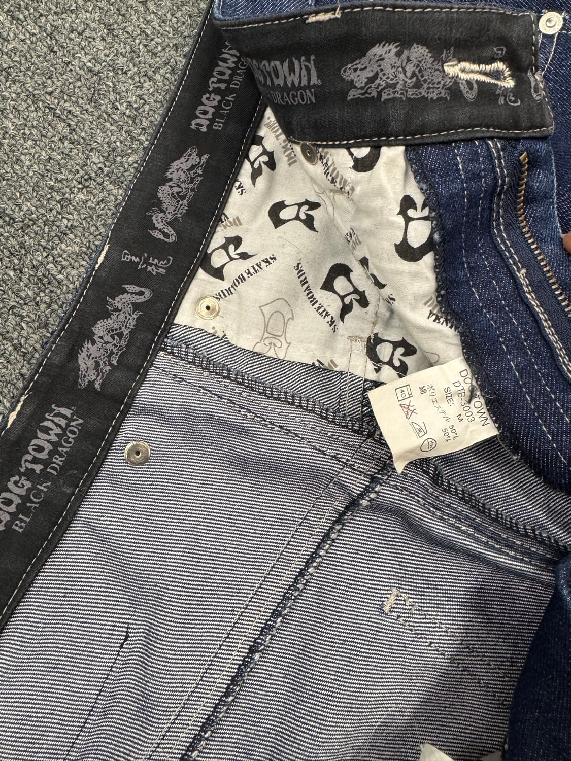 M)도그타운 빈티지 포켓 오리엔탈 자수 인디고 힙합 데님팬츠 상품이미지4