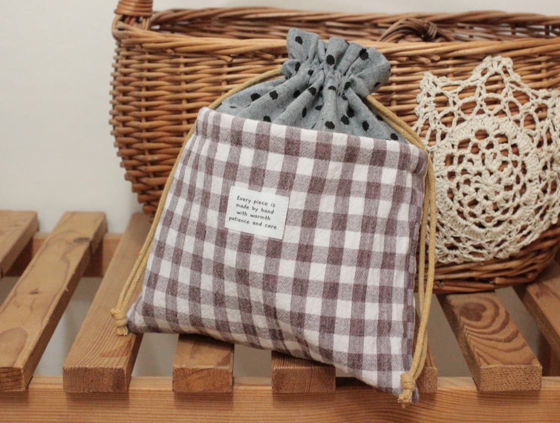 핸드메이드 도트 스트링 파우치  상품이미지6