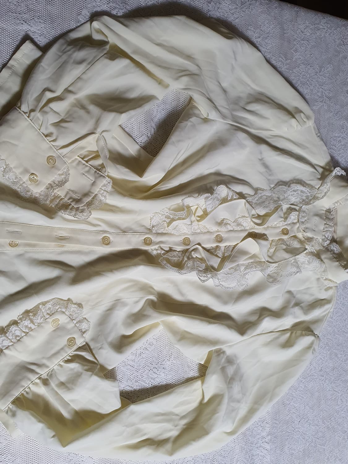 [지뢰계] 아이보리 레이스 프릴 블라우스 상품이미지6