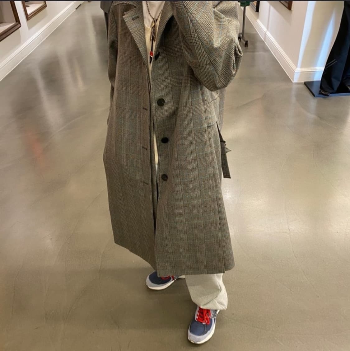 (48) 20ss 우영미 턴업체크 맥코트 상품이미지4