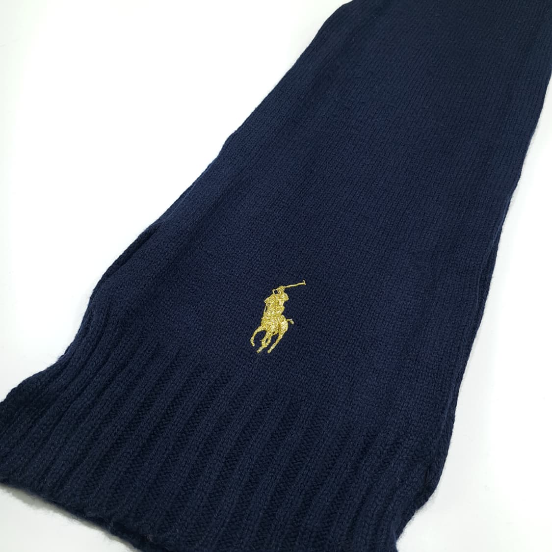 MX345 폴로 랄프로렌 네이비 금장 빅로고 울 니트 목도리 머플러 상품이미지3