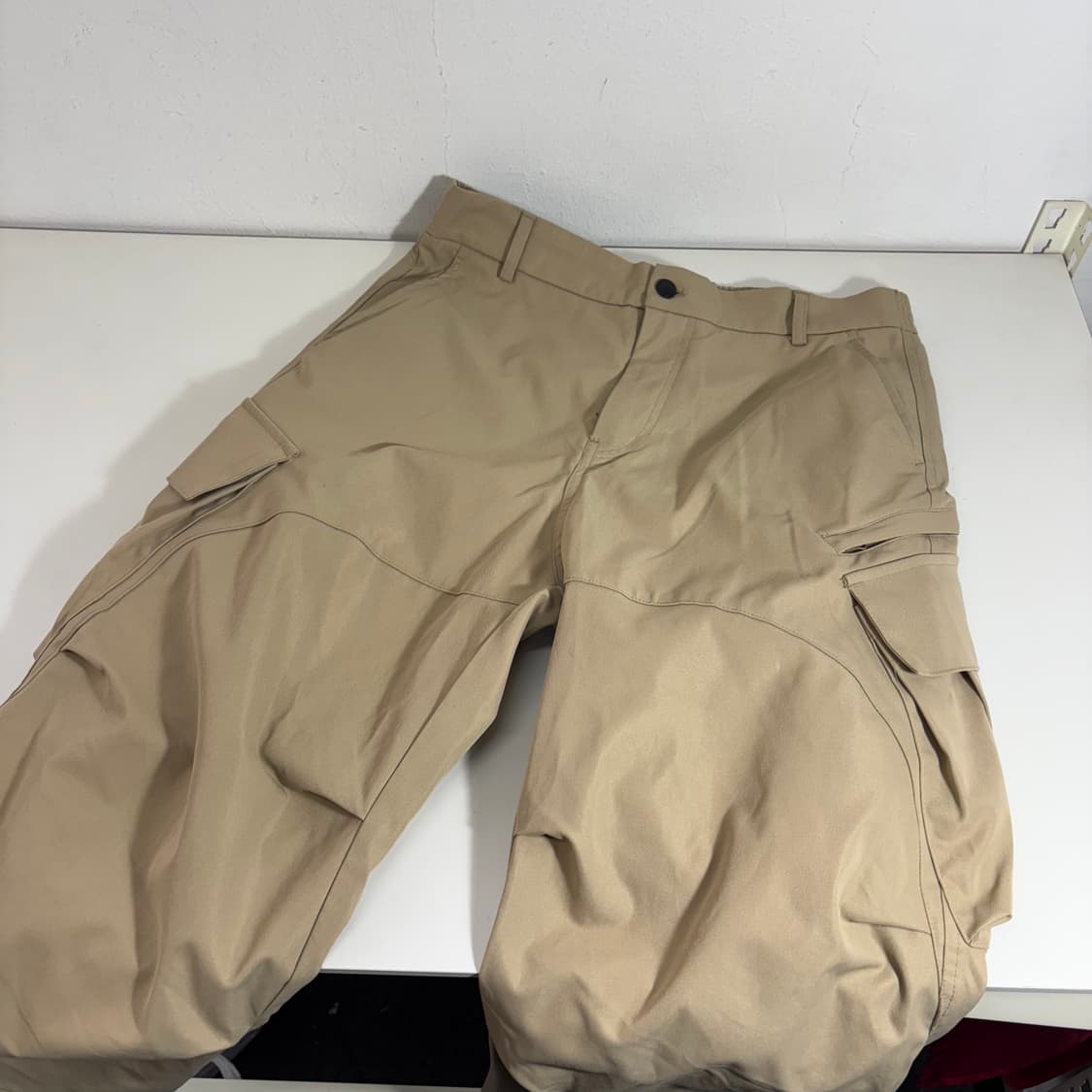 M 리메인세컨드 베이지 파라슈트 카고 커브드팬츠 상품이미지1