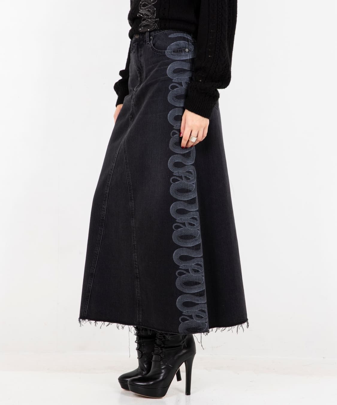 히스테릭글래머 SNAKE LOOP 스네이크 데님 스커트 상품이미지9