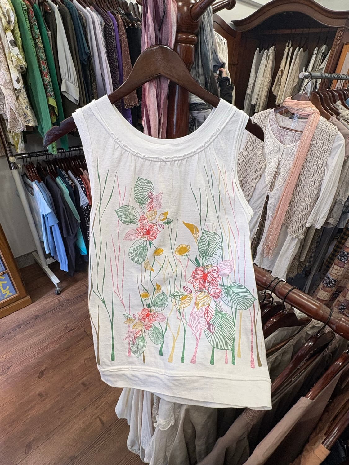 jpn vintage floral grapic sleeveless 상품이미지4