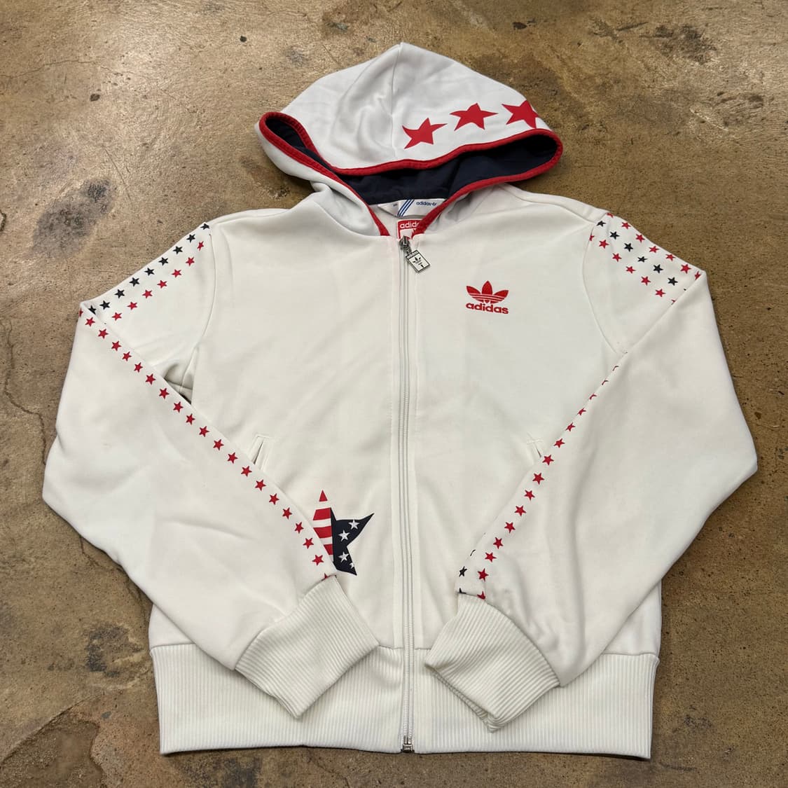 아디다스 usa 스타 별 흰빨 화이트 후플 져지 후드집업 95 상품이미지2