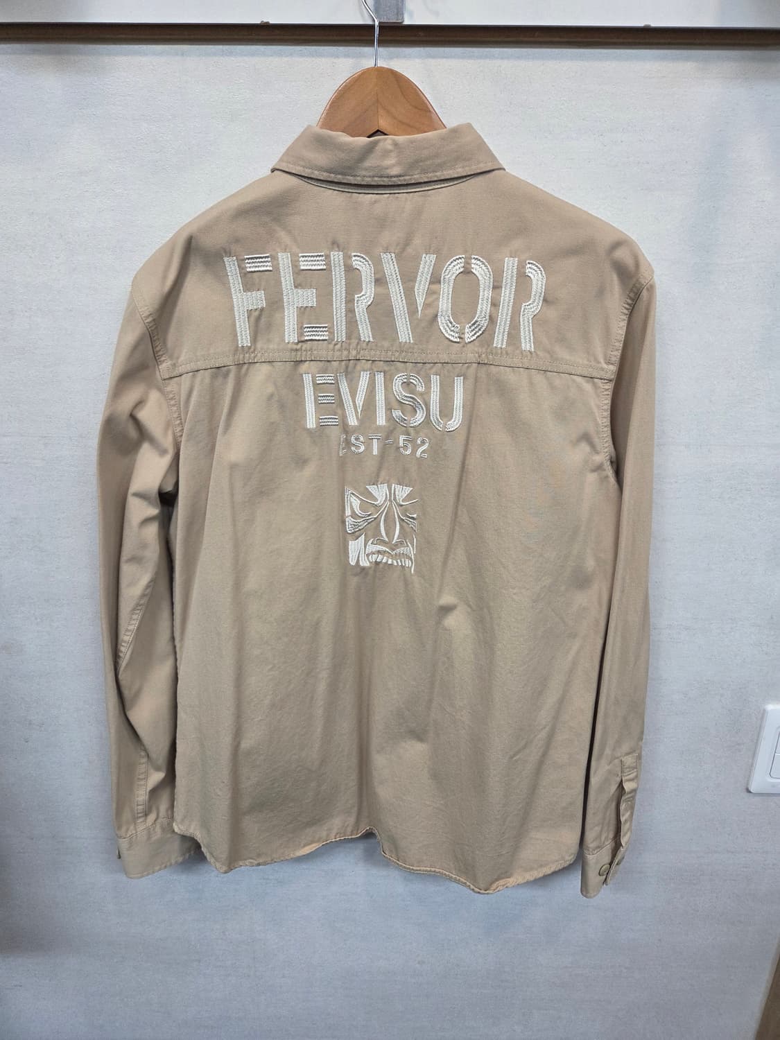 에비수 빈티지 자수 아우터형 셔츠 긴팔 L xl 상품이미지2